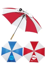 Grote automatische paraplu | 103,5 cm | Houten handvat | 190T polyester | Goedkoop