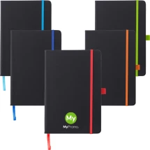 A5 Notizbuch | 96 linierte Seiten | Farbiges Gummiband