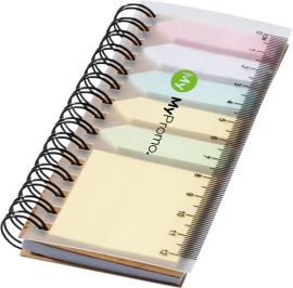 Spiral notebook | PP | 40 lined pages | With 25 colored sticky notes