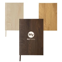 A5 Notizbuch | Holzdeckel | 160 linierte cremefarbene Seiten | Nachhaltig