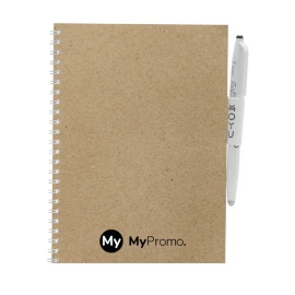 Taccuino A5 MOYU cancellabile | Carta di pietra 440 g/m² e kraft riciclato | 18 pagine a righe | Incl. penna e panno per pulire