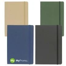 A5 Notizbuch | FSC®-zertifiziertem Karton | 80 linierte cremefarbene Seiten | Gebundener Rücken | Praktischer Gummibandverschluss