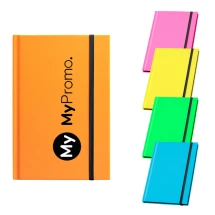 A5 Notitieboek | PU & papier 70 g/m² | 192 gelinieerde pagina's | Fluorescerende kleuren