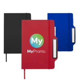 A5 notebook with pen and pencil set | Paper 70g/m² | 80 lined sheets | Elastic closure | Full-color print