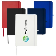 A5-Hardcover-Notizbuch | Recyceltes Papier 70g/m² | 96 linierte Seiten | Elastikverschluss