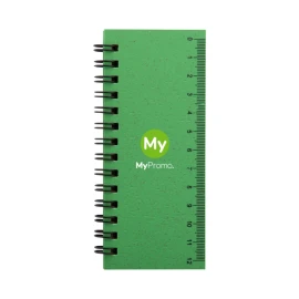 Mini notebook | Recycled paper & wheat straw | 40 lined pages | With sticky notes, pages markers & ruler