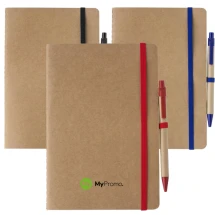 A5-Notizbuch | Recycelter Karton | 120 weiße Seiten | Mit passendem Stift