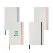 A5 Notizbuch | PU und Karton | 160 linierte Blätter | Farbband