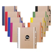 A5 Spiralblock | Recycelter Karton | 60 Blankoseiten | Farbige Akzente