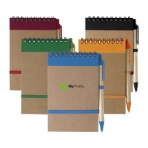 A6 spiraal notitieboek | 70 pagina's | Gerecycled karton | Bijpassend elastiek en pen