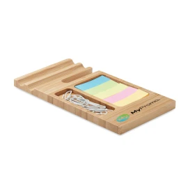 Desk organiser | Bamboo | With paper clips & sticky notes | For the office