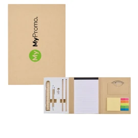 Schrijfset Met Notitieblok | Gerecycled karton & papier | Incl. 7 accessoires
