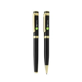 Swiss Peak pen set | Recycled brass | Blue gel ink | Gold details | Premium