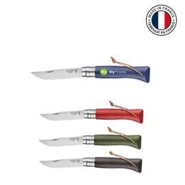 Opinel pocket knife | Beech wood & stainless steel | 19cm | With leather cord | Made in France