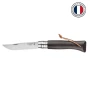 Couteau de poche Opinel | Bois de hêtre et acier inoxydable | 19 cm | Avec cordon en cuir | Fabriqué en France