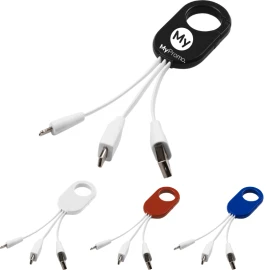 Cable de carga 3 en 1 | Plástico ABS | Incluye mosquetón