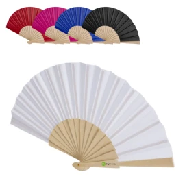 Hand fan | Wood & Polyester | 23x41.5 cm | Wide range of colours