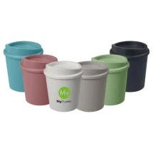 Gobelet | PP & bioplastique de canne à sucre | 200ml | Couvercle à clipser