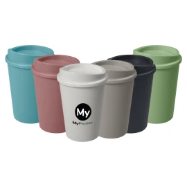 Beker | PP & suikerriet bioplastic | 300ml | Deksel met clip