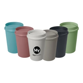 Beker | PP & suikerriet bioplastic | 300ml | 360° deksel