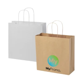 Paper bag | Kraft 120 g/m² | 31x12x31cm | Twisted handles | Made in Europe