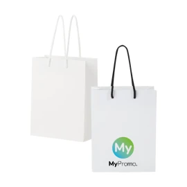 Paper bag | Laminated paper 170 g/m² | 18x9x23cm | Plastic handles | Made in Europe