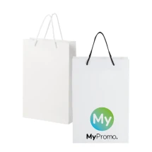 Papiertüte | Laminierter Papier 170 g/m² | 24x9x36cm | Plastikgriffe | Hergestellt in Europa