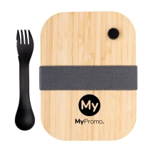 Lunchbox | Glasbehälter und Bambusdeckel | Inklusive spork