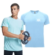 T-shirt de sport Roly | 100% polyester | Col ras du cou | Pour hommes