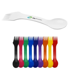 3-in-1 spoon, fork and knife | Plastic | Made in the UK | Multiple colors
