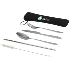 Cutlery set | Stainless steel | 5 pieces | In a zipped pouch | Easy to clean