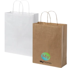 Papieren tas | Gerecycled kraftpapier | 25x32cm | Gedraaide handvatten | Gemaakt in EU