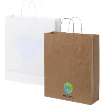 Papiertasche | Recycling-Kraftpapier | 32x40cm | Gedrehte Griffe | Hergestellt in EU