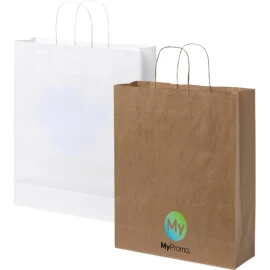 Papieren tas | Gerecycled kraftpapier | 32x40cm | Gedraaide handvatten | Gemaakt in EU
