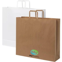 Papiertasche | Recycling-Kraftpapier | 49,50x44cm | Flache Griffe | Hergestellt in EU