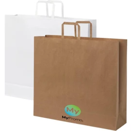 Paper bag | Recycled kraft | 49,50x44cm | Flat handles | Made in EU