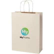 Papiertüte | Agrarabfälle 150 g/m² | 31x41cm | Gedrehte Henkel | Hergestellt in der EU