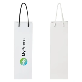 Wine bottle bag | Recycled paper | 12x37cm | Plastic handles | Made in EU