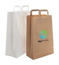 Papieren zak | Kraftpapier 70 g/m² | Plat lint handvatten | Goedkoop