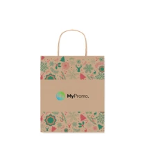 Geschenkpapier Tasche | Recycelte Baumwolle 90 g/m² | 18x8x21 cm | Weihnachtsdesign | Hergestellt in der EU