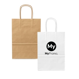 Papieren tas | Kraftpapier | 18x8x22cm | Gedraaide handvatten