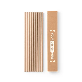 LAMONE Strohhalm-Set | Kraftpapier | 10 Stück