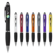 Balpen | ABS en metaal | Rubberen grip | Zwarte inkt