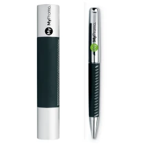 Balpen | Leder en metaal | Aluminium koker doosje