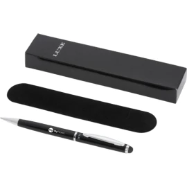 Stylus ballpoint pen | Metal | Black ink | Incl. velvet pouch