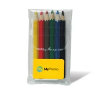 Stiftset | Kunststoff & Holz | 6 kleine Buntstifte