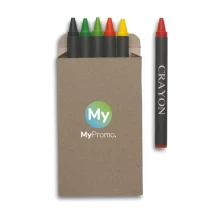 Set di pastelli a cera | Scatola in cartone naturale | 6 pastelli