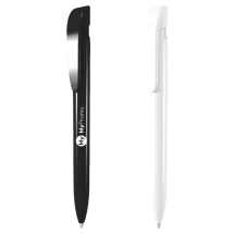 YES balpen | Kunststof | Blauwe inkt | Opaque glanzende behuizing | Brede, gebogen clipknop