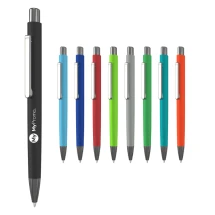 Stylo bille Ellipse GUM | Métal | Encre bleue | Corps Softtouch | Bouton poussoir