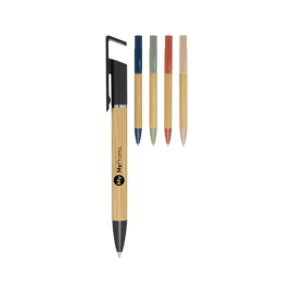 Ballpoint pen | FSC certified bamboo & recycled plastic | Blue ink | Phone holder